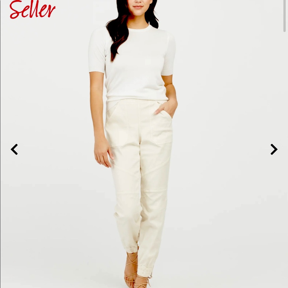 Spanx stretch twill joggers - parchment